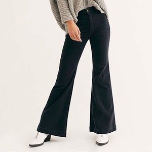 NYDJ Corduroy Black Wide Leg Jeans